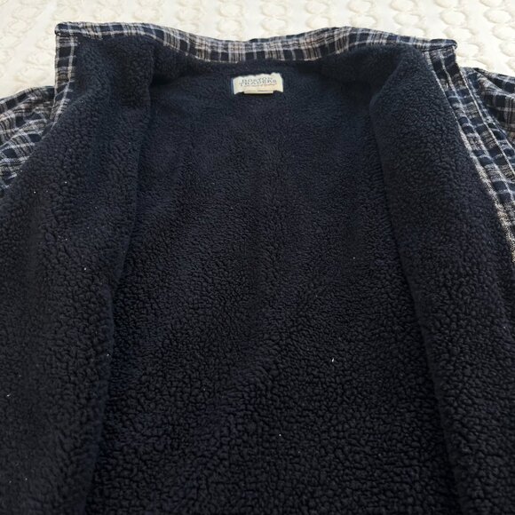 Boston Traders Shacket Men's XL Fleece Lined Plaid Winter Fall Navy Work Casual - Picture 5 of 8
